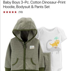 CARTER’S Baby Boys 3-pc Cotton Dino set Size 9mos